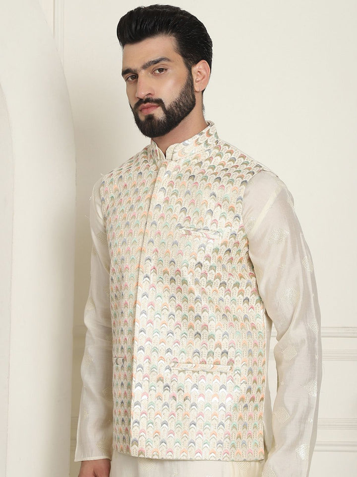 SOJANYA LUXE Jaket Nehru Kolar Mandarin Sulam Lelaki