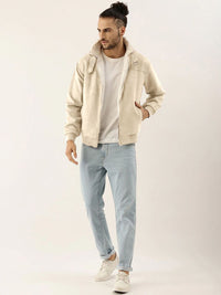 Campus Sutra Men Spread Collar Solid Casual Bomber Jacket