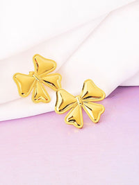 VOGUE PANASH Anting-anting Stud Busur Berwarna Emas dengan Magnet Peti Sejuk Percuma