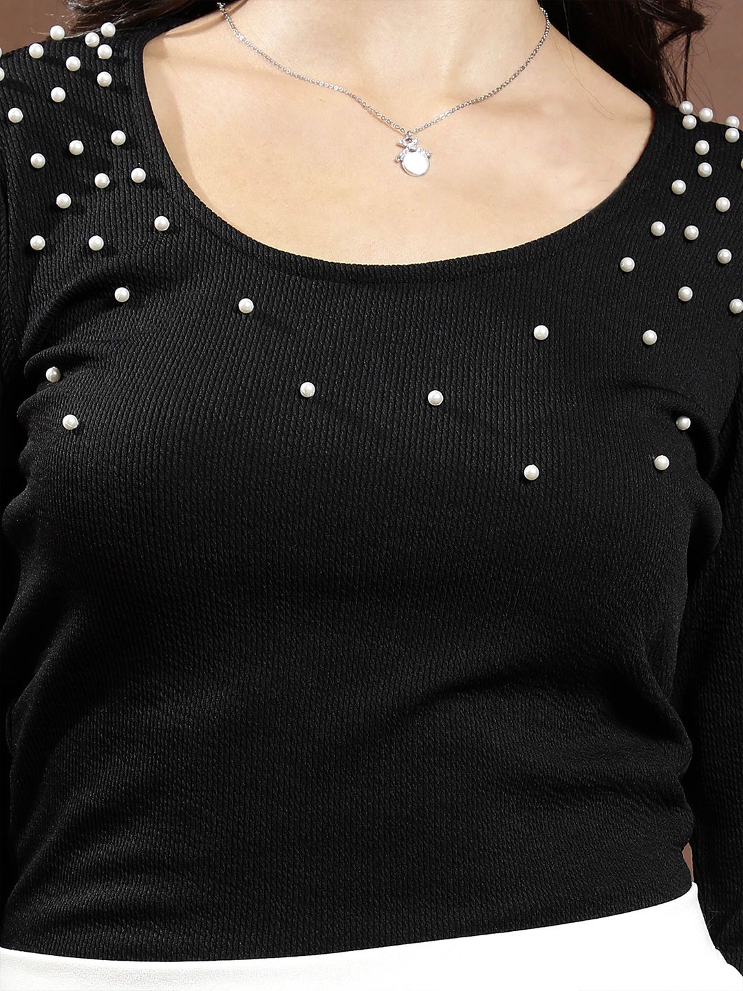 Athena Women Embellished Round Neck Top