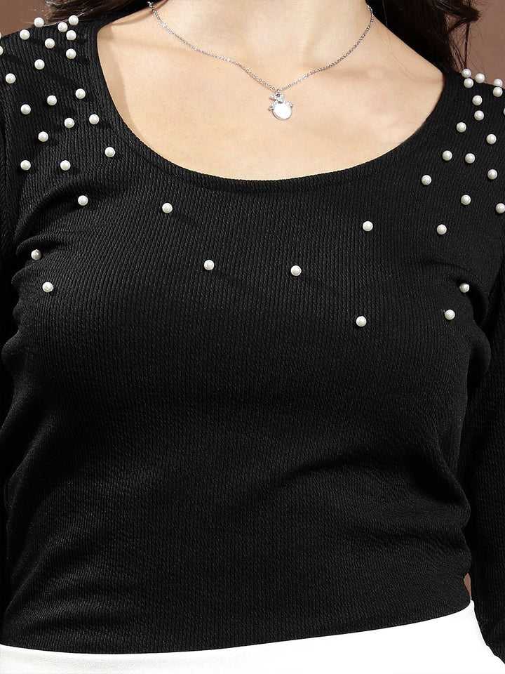 Athena Women Embellished Round Neck Top