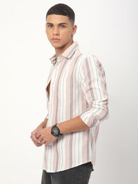 VASTRADO Men Classic Slim Fit Opaque Striped Casual Shirt