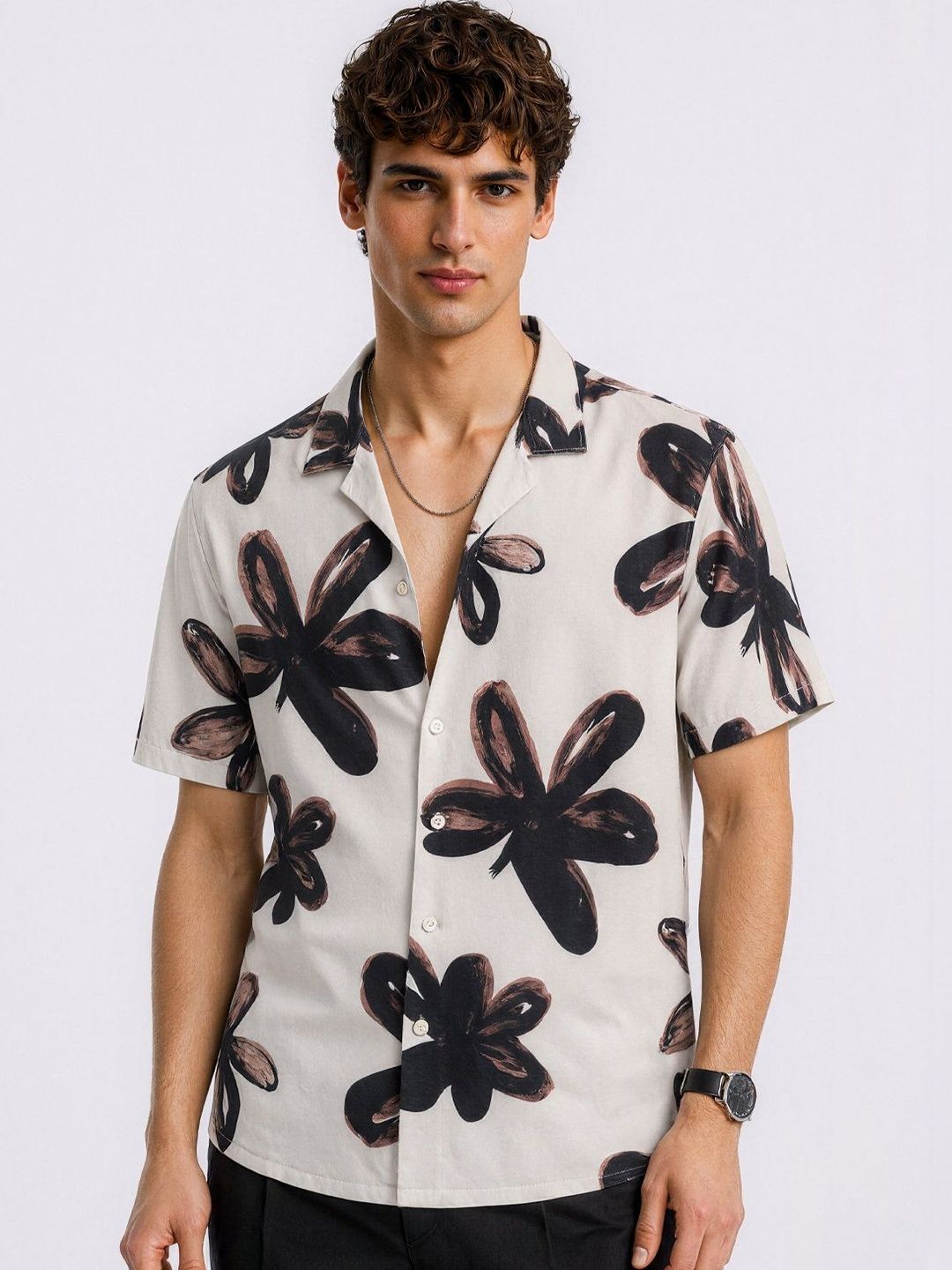 ADRO Men Relaxed Floral Printed Casual Shirt