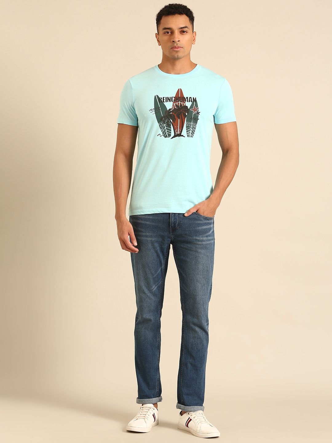 Being Human Tropical Printed Pure Cotton T-shirt