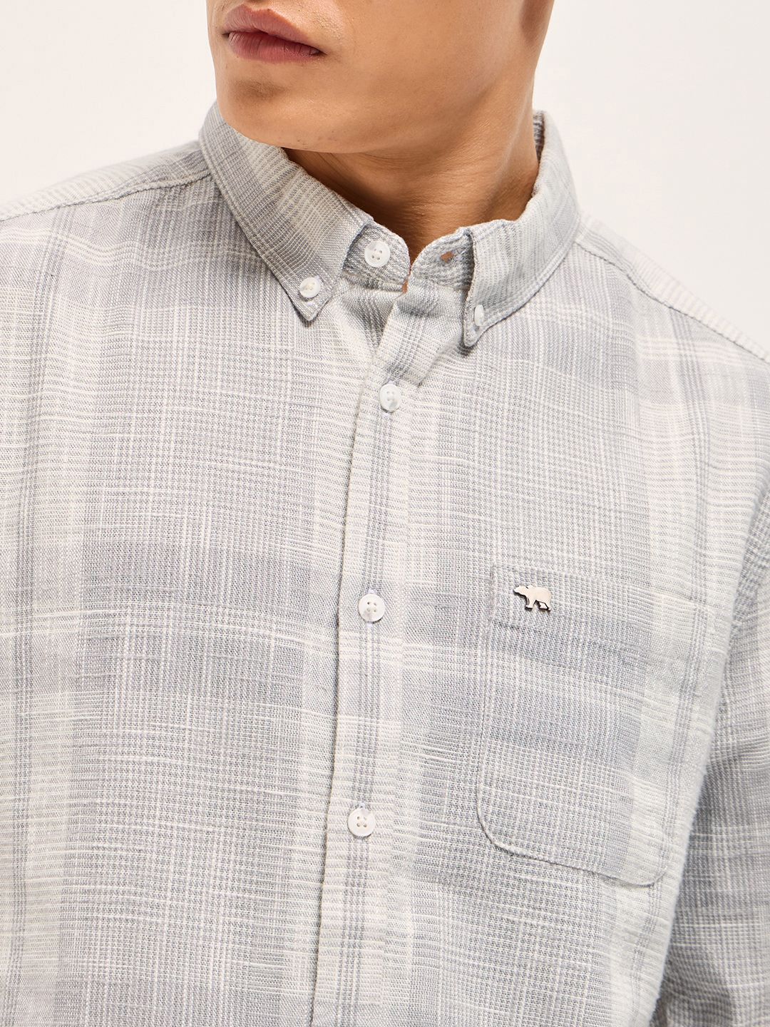 THE BEAR HOUSE Men Slim Fit Opaque Checked Casual Shirt
