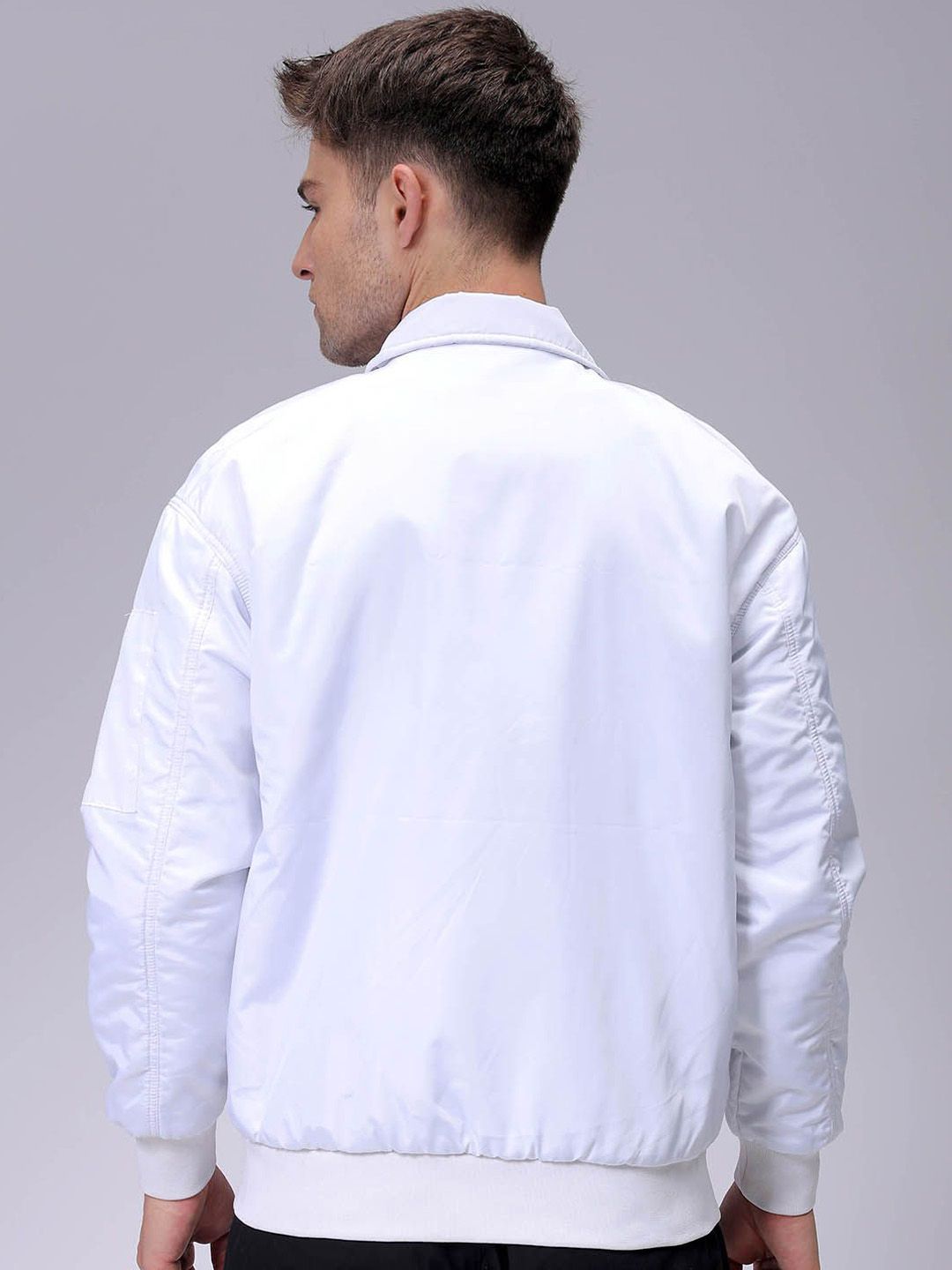 The Indian Garage Co Men Solid Padded Bomber Utility Jacket