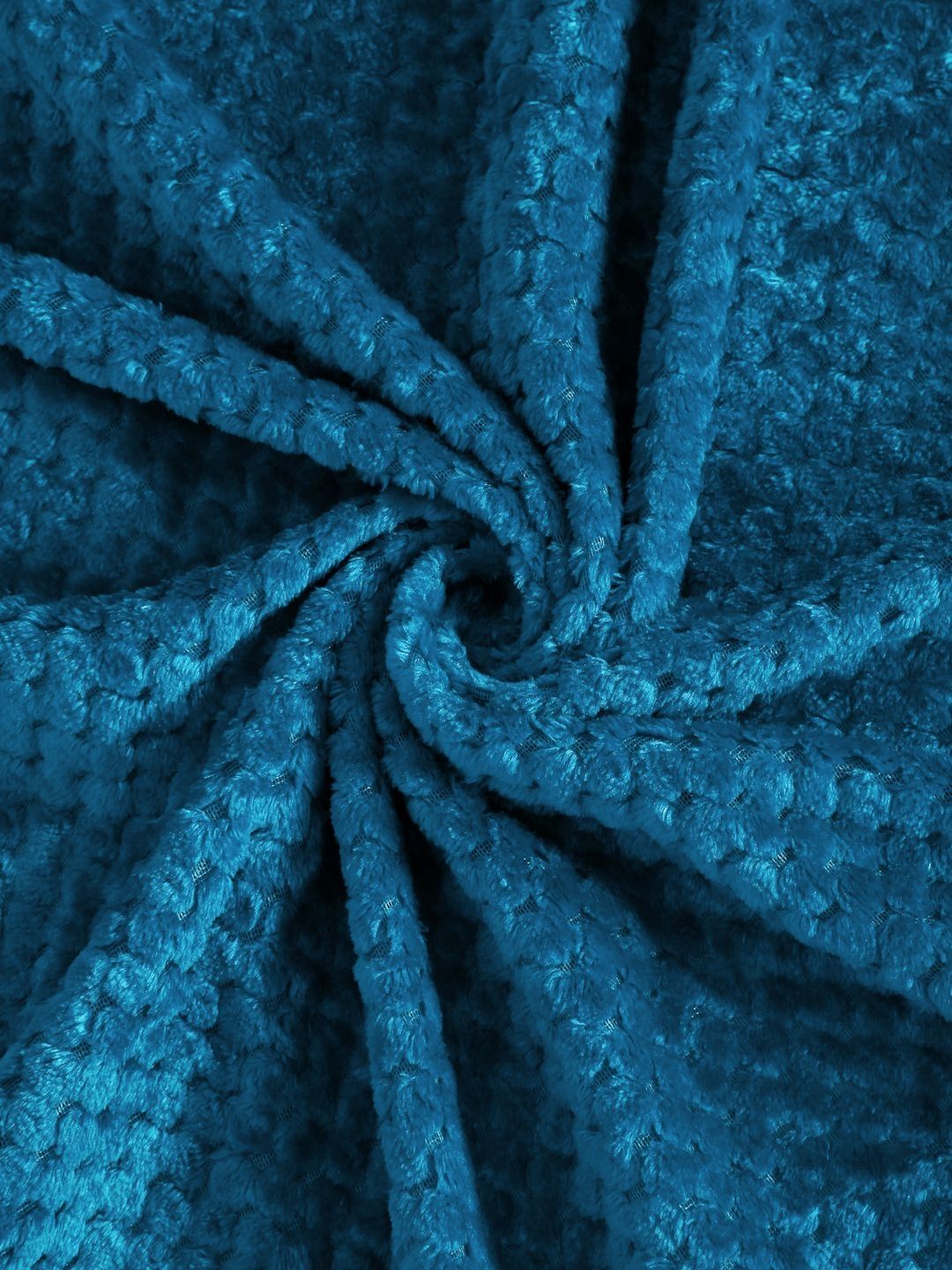 KLOTTHE Blue Abstract 300TC Woolen Single Fitted Bedsheet & Pillow Cover