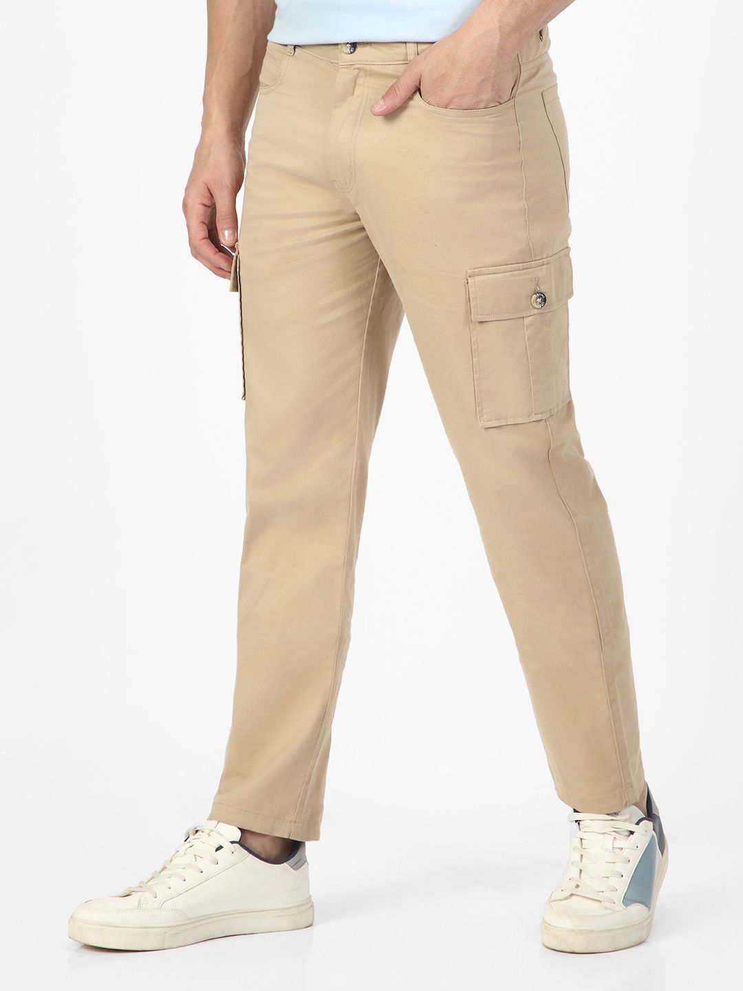 Urbano Fashion Men Mid-Rise Regular Fit Stretchable Cargo Trousers