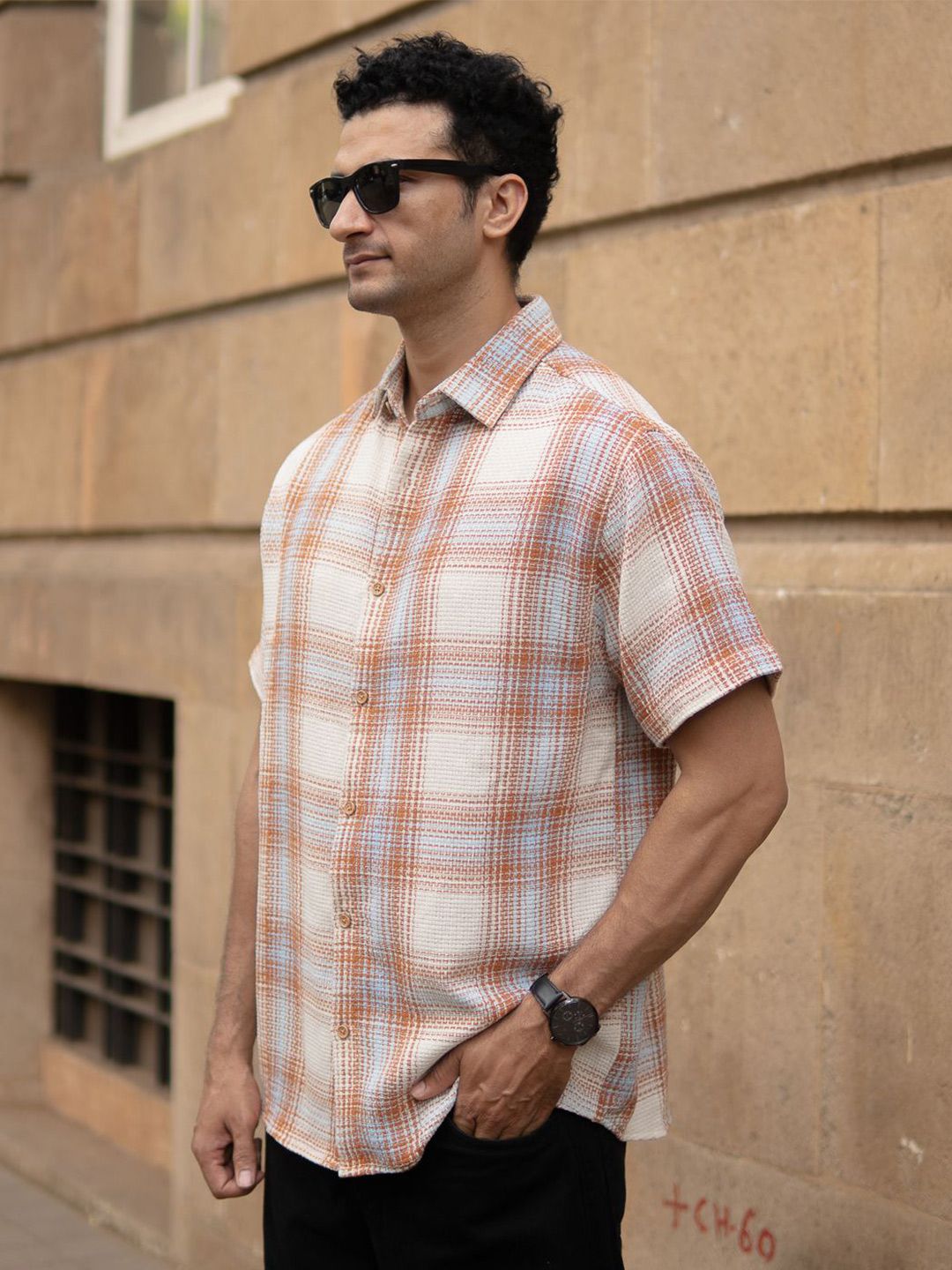 Powerlook Men Structured Checks Shirt ss25