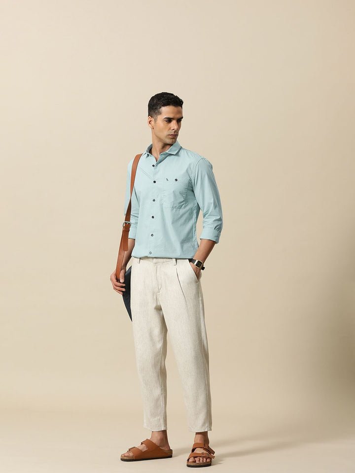 Mr Bowerbird Men Pure Cotton Tailored Fit Spread Collar Casual Shirt