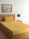Myntra Elegant Homes Floral 400 TC Pure Cotton Single Bedsheet with 1 Pillow Cover