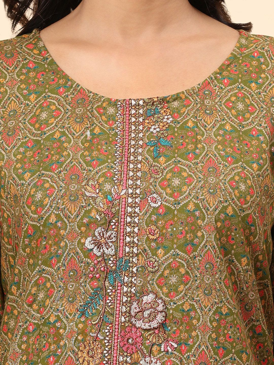 Mamicha Women Ethnic Motifs Printed Regular Pure Cotton Kurta with Palazzos & With Dupatta