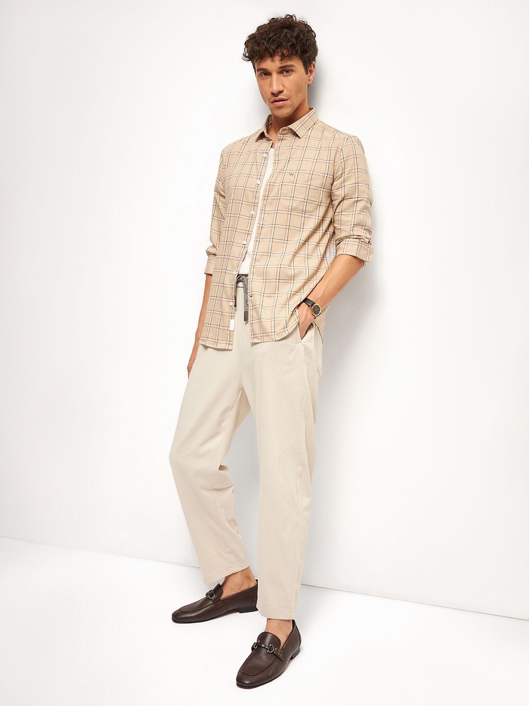 THE BEAR HOUSE Men Slim Fit Tartan Checks Opaque Checked Casual Shirt