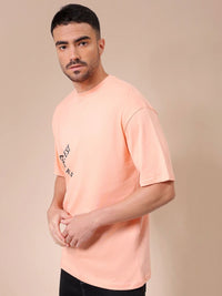 The Indian Garage Co Men Pure Cotton Graphic Printed Round Neck Cotton Oversized T-shirt