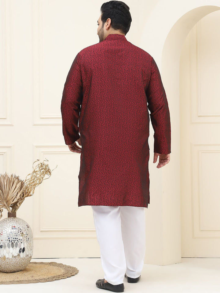 SOJANYA PLUS Plus Size Tenunan Rekaan Kurta Lurus dengan Piyama