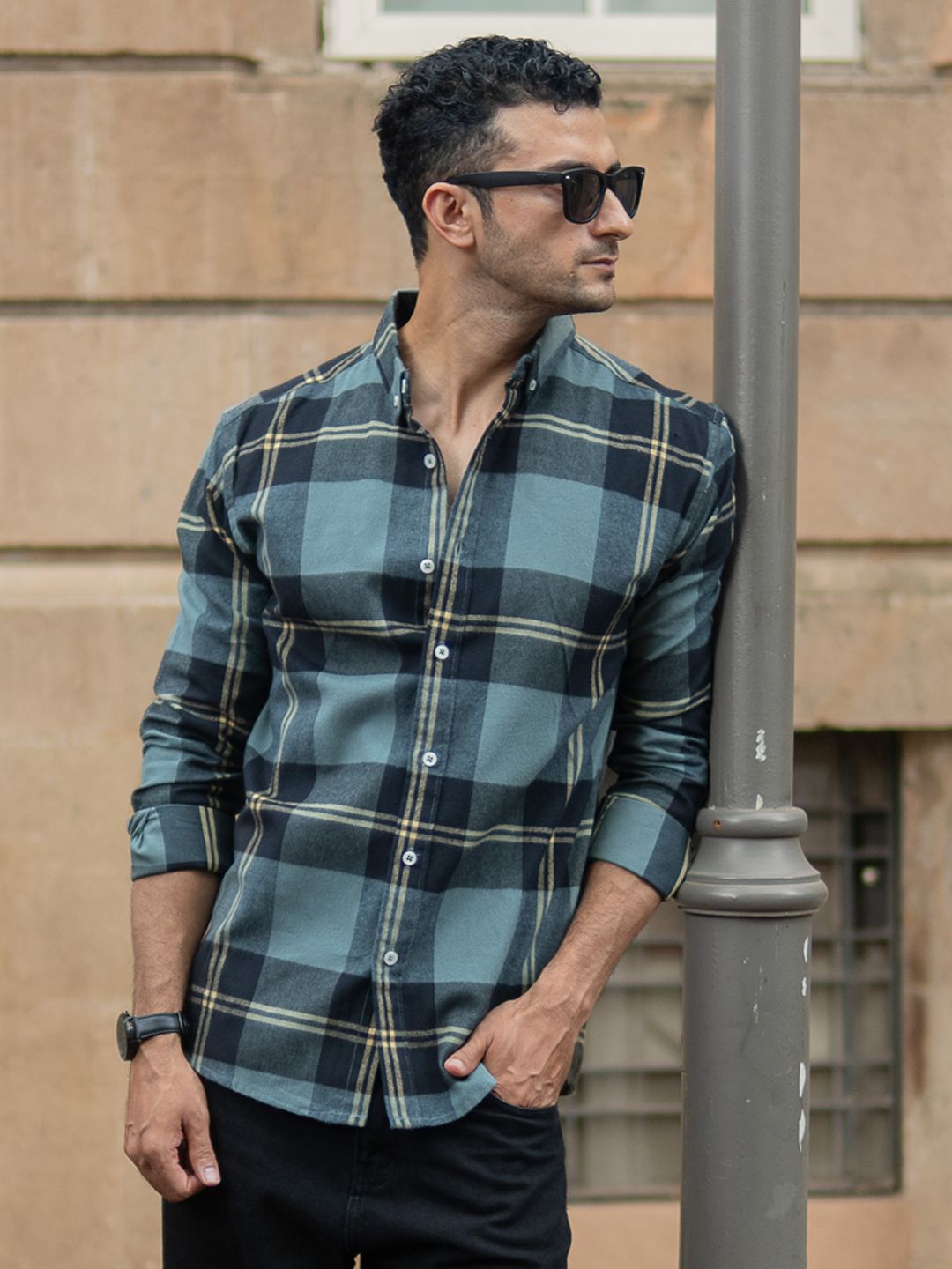 Powerlook SS25 Flannel Tartan Checked Pure Cotton Casual Shirt