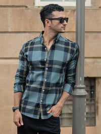 Powerlook SS25 Flannel Tartan Checked Pure Cotton Casual Shirt