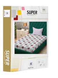 KLOTTHE Grey Geometric Cotton Single Bedsheets