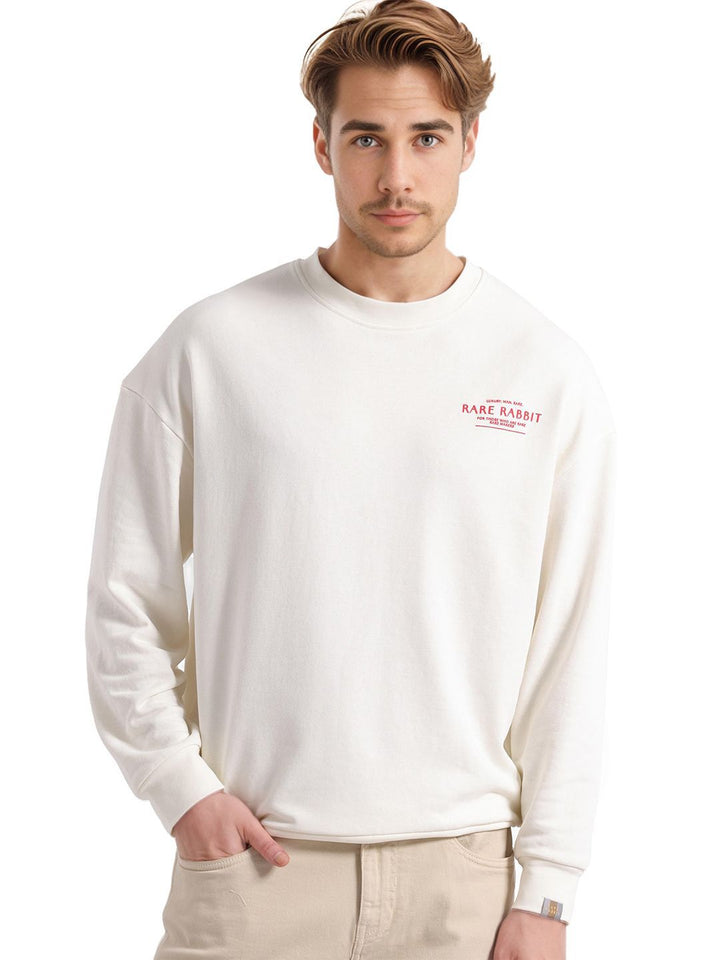 Lelaki Arnab Langka Kembali Bercetak Pusingan Kapas Pulton Pulton Sweatshirt