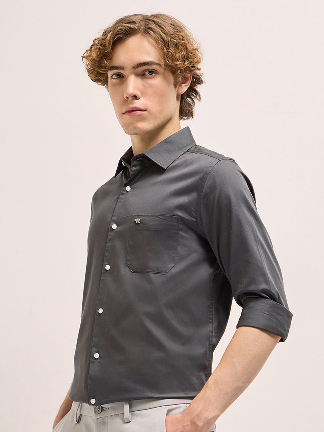 THE BEAR HOUSE Men Tailored Fit Cotton Formal Shirt