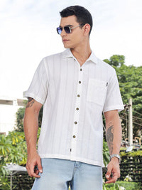 Thomas Scott Men's Premium Seersucker Cotton Casual Shirt
