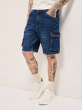 THE BEAR HOUSE Men Loose Fit Outdoor Denim Shorts