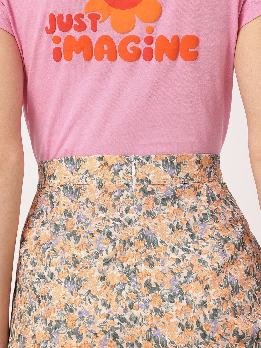 DressBerry Floral Radiance Printed Ruched Mini Skirt