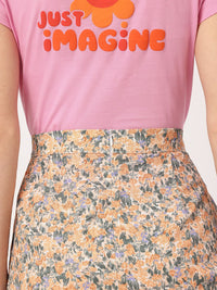 DressBerry Floral Radiance Printed Ruched Mini Skirt