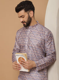 Motif Etnik Anouk Bercetak Kurta Lurus Dengan Churidar