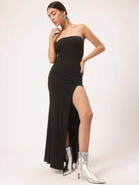 DressBerry OMG OOTD High-Slit Strapless Maxi Dress