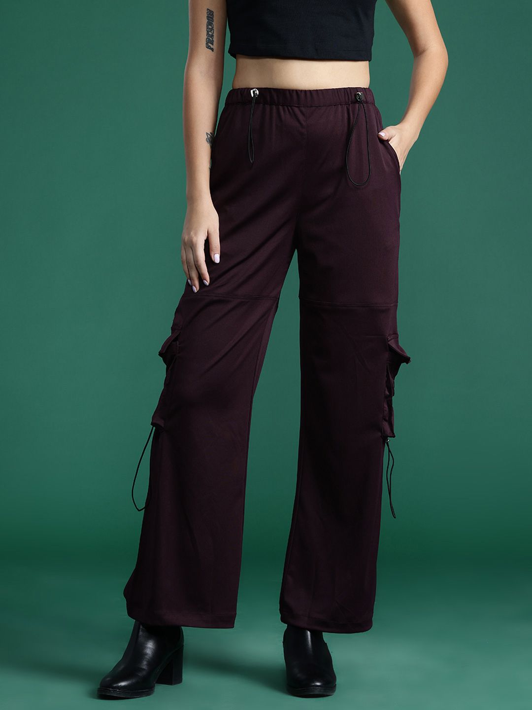 DressBerry Women Straight Fit High-Rise Cargos