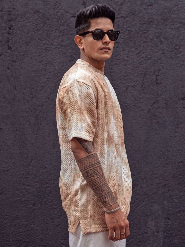 Powerlook Men Dyed Round Neck Oversized T-Shirt