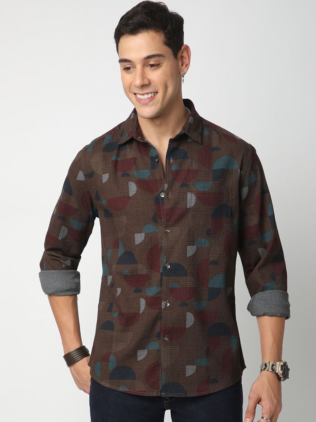 VASTRADO Men Classic Slim Fit Opaque Casual Shirt