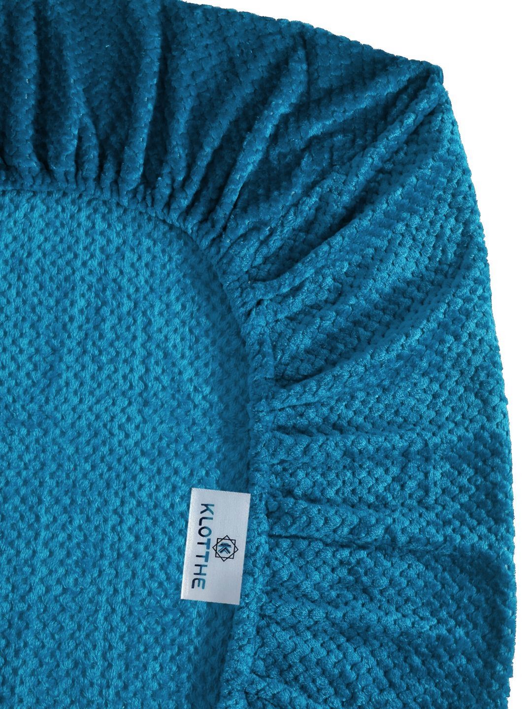 KLOTTHE Blue Solid Dilengkapi Cadar Bujang Bulu 300 TC dengan 1 Sarung Bantal
