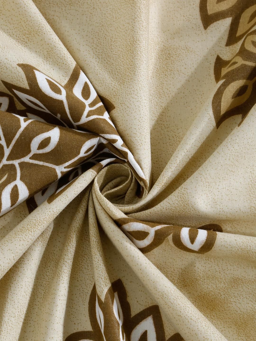 KLOTTHE Yellow Floral Cotton Single Bedsheets