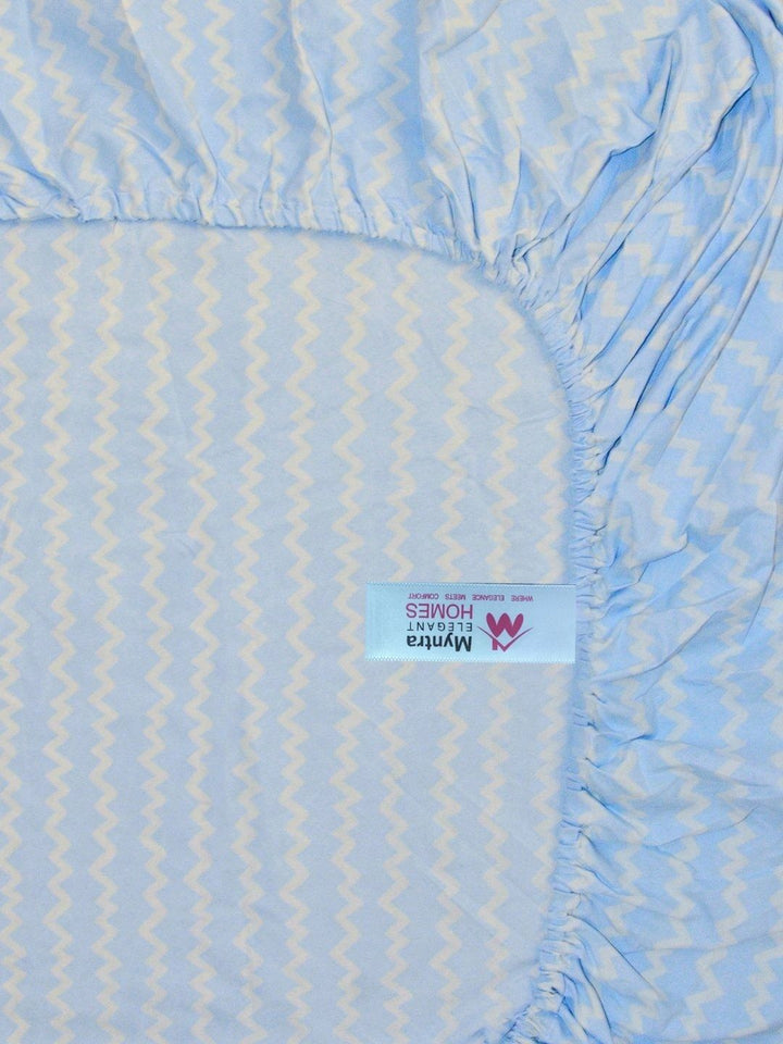 Myntra Elegant Homes Blue 300 TC Single Bedsheet with 1 Pillow Covers