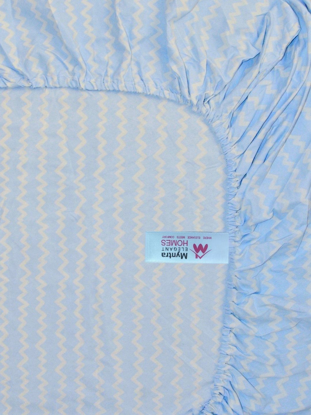 Myntra Elegant Homes Blue 300 TC Single Bedsheet with 1 Pillow Covers