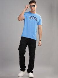 ADRO Men Typography Printed Raw Edge T-shirt