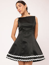 DressBerry Old-school Couture Satin Low back A-Line Mini Dress