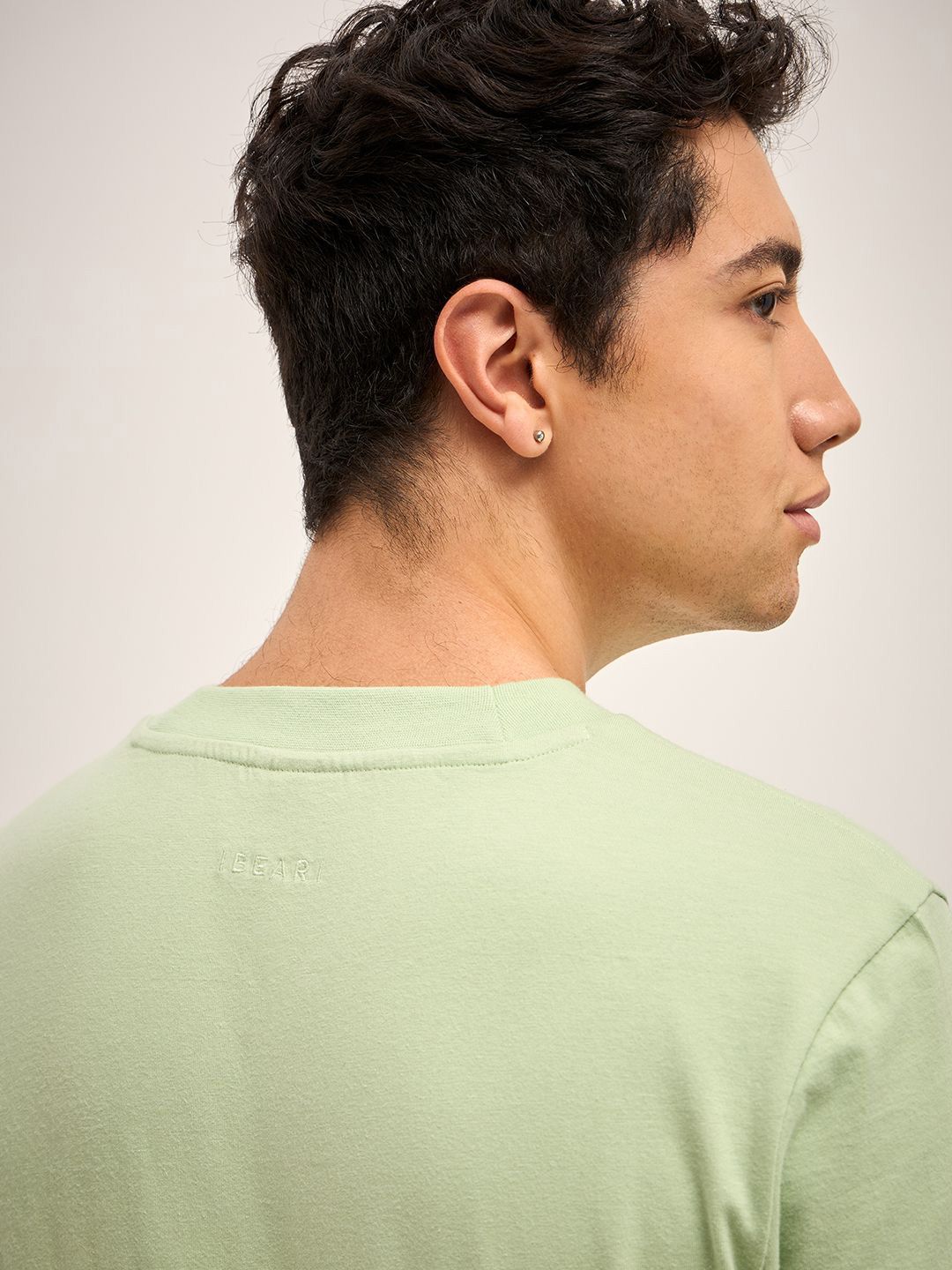 THE BEAR HOUSE Men Solid Round Neck Cotton T-shirt