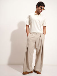 Highlander Polo Collar Drop-Shoulder Lengan T-Shirt Kapas Santai