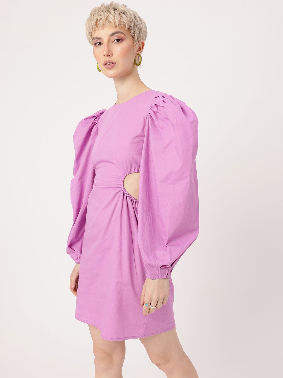DressBerry Dare To Bare Power Shoulders Cut-Out Sheath Mini Dress
