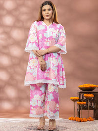 Tunik Bercetak Mamicha Dengan Palazzo Co-Ords