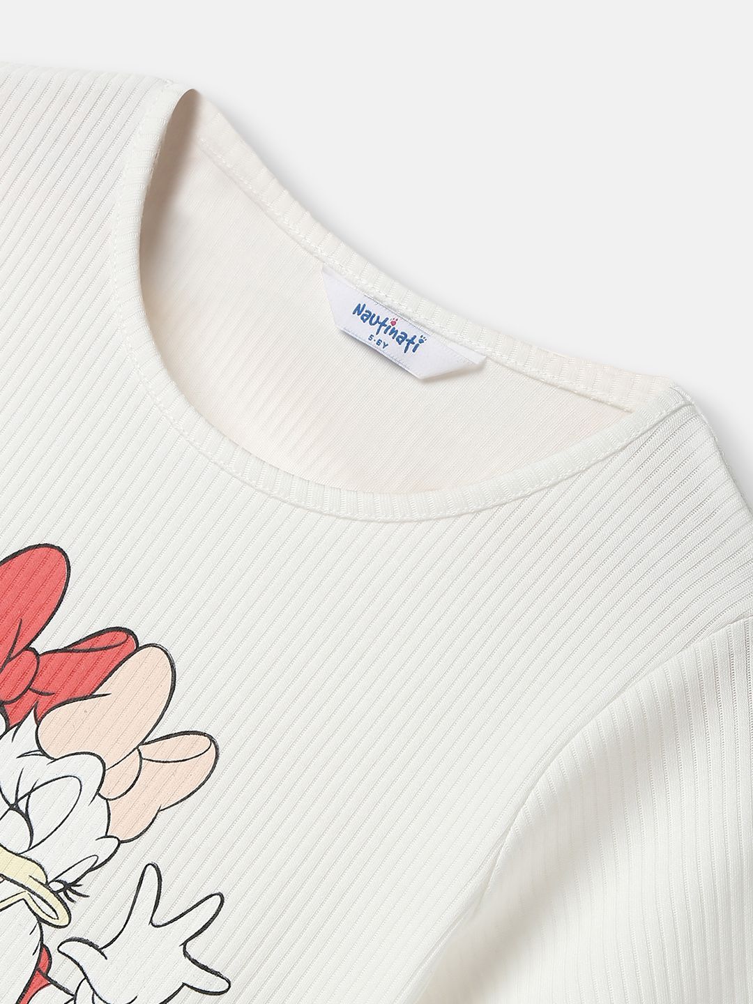 Nauti Nati Girls Minnie Mouse Printed Pure Cotton Top With Skirt