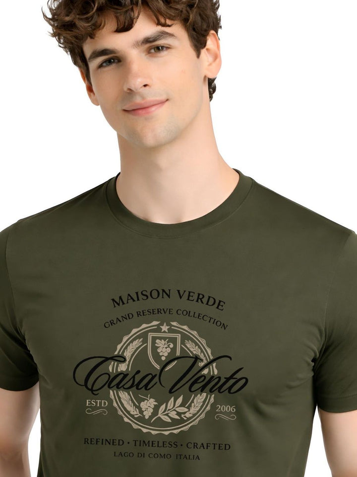ADRO Men Brand Logo Printed T-shirt