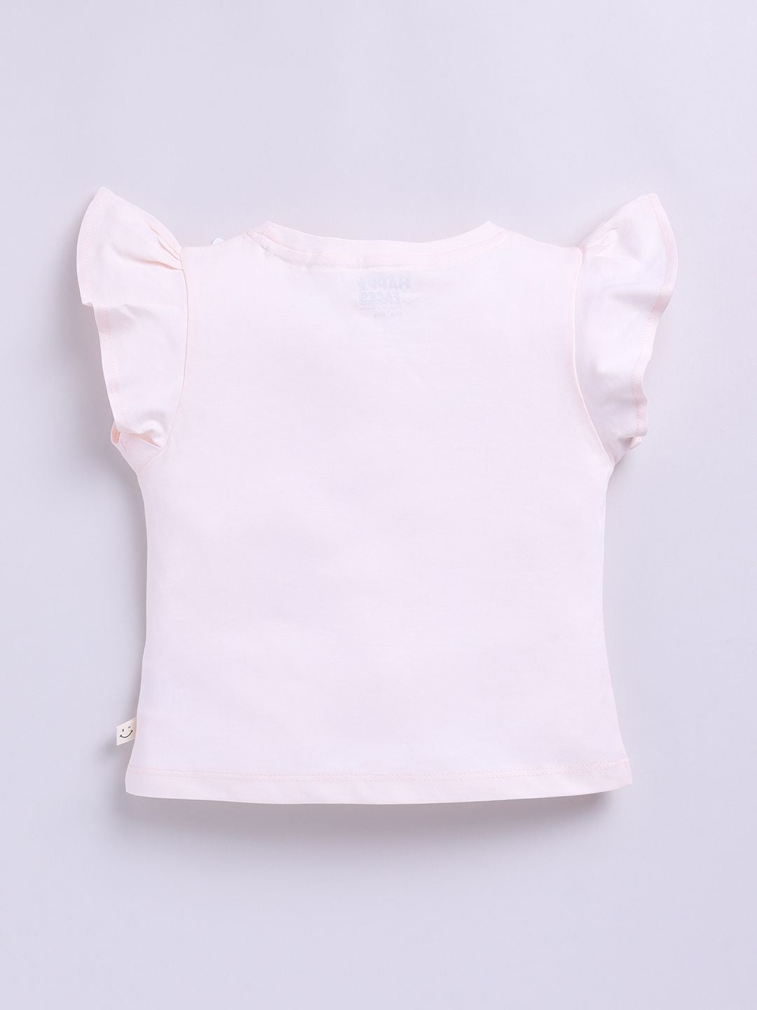 Happy Faces Kids Girls Dora Printed Flutter Sleeve Pure Cotton Top