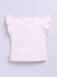 Happy Faces Kids Girls Dora Printed Flutter Sleeve Pure Cotton Top