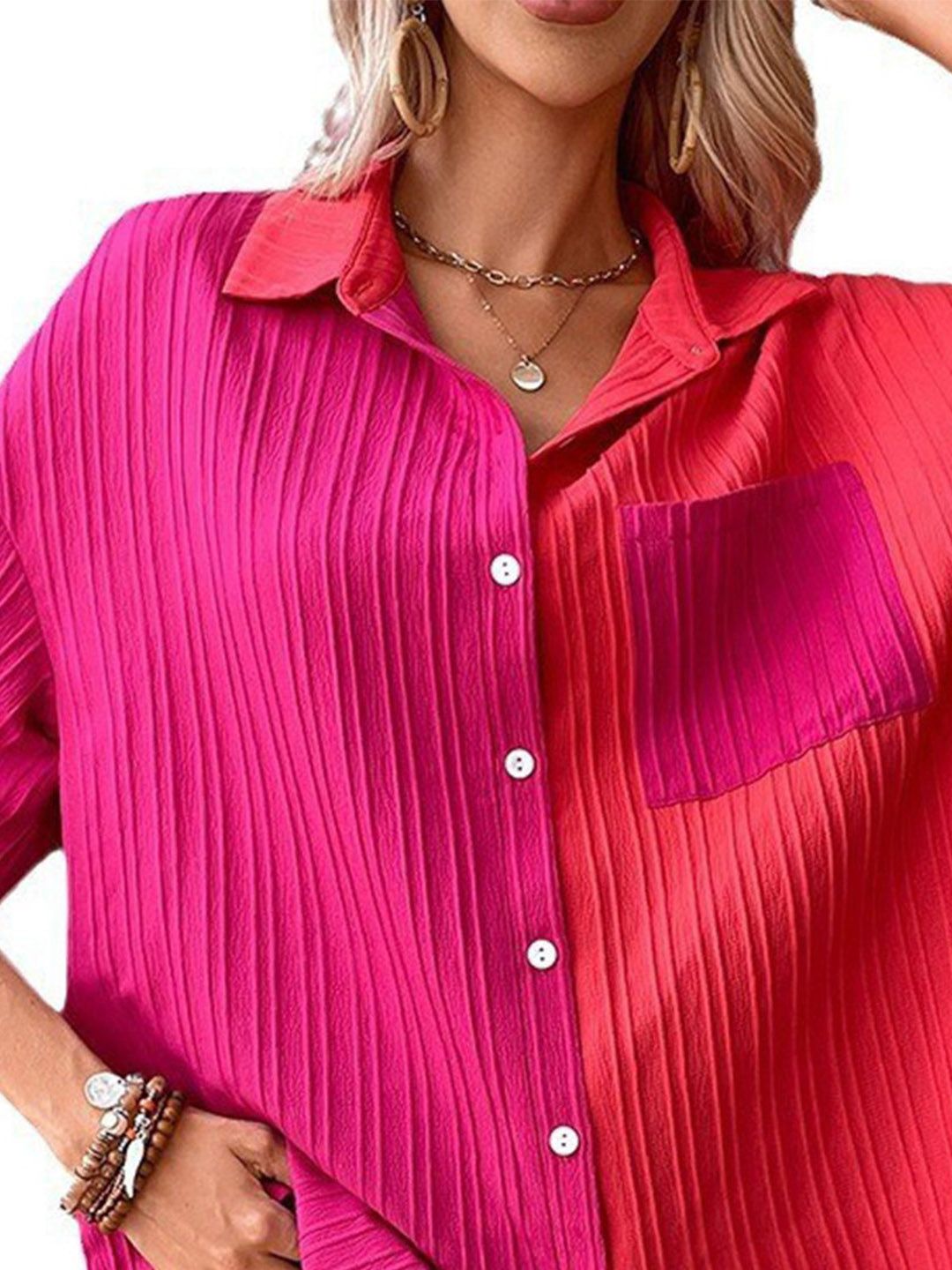 DressBerry Women Striped Extended Sleeves Shirt Style Top