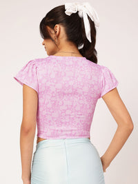 DressBerry Cute Femme Twisted Cut Out Detail Crop Top
