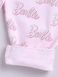Moms Love Infant Girls Barbie Printed Pure Cotton Night suit